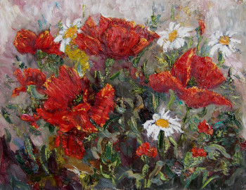 Named contemporary work « poppy », Made by STEPANYUK ALINA