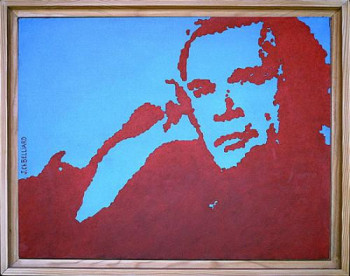 Named contemporary work « portrait or bleu », Made by JEAN-CHARLES BELLIARD