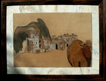 Named contemporary work « spectagle au chateau de Bidache », Made by LAURENT SERRE