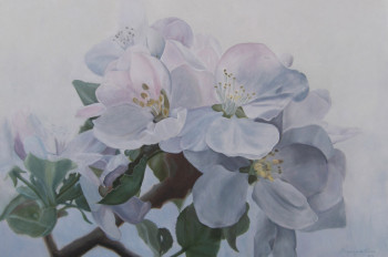 Named contemporary work « apple Blossoms d'arbres », Made by STEPANYUK ALINA