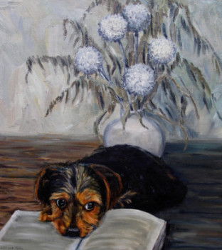 Named contemporary work «  nature morte avec un chien », Made by STEPANYUK ALINA