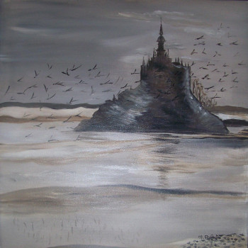 Named contemporary work « le Mont Saint Michel », Made by MICHèLE PARFAIT