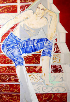 Named contemporary work « Le tapis de l'escalier », Made by DELALEUF