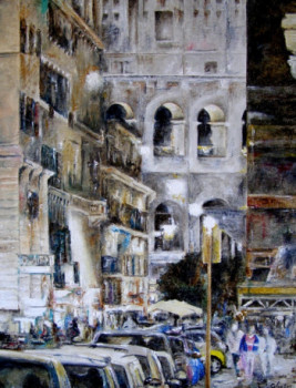 Named contemporary work « Rome, Le Colisé rue nocturne. », Made by JEAN-LUC CELCE