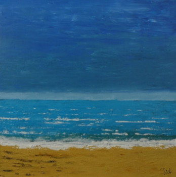 Named contemporary work « Face à l'Atlantique, plage de Gros-Jonc 1 », Made by PICH