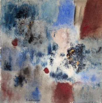 Named contemporary work « Carré bleu », Made by J. CAUMES