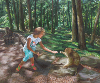 Named contemporary work « La montagne des singes à Kintzhein », Made by NOëLLE HUIN