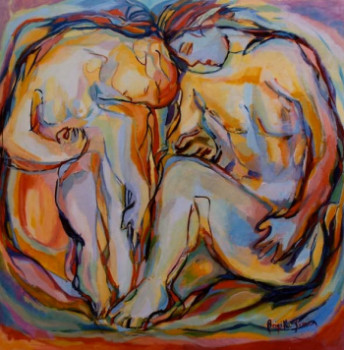 Named contemporary work « COUPLE », Made by BRIGITTE SIMON