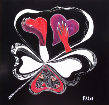 Named contemporary work « Le coeur sur la main, la main sur le coeur », Made by FABIE