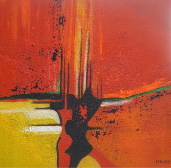 Named contemporary work « VILLAGE OCRE 2 », Made by MIREILLE MAURY