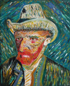 Named contemporary work « interprétation de l'autoportrait de Van Gogh », Made by HOCINE SOLTANI