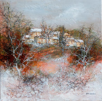 Named contemporary work « Hiver sur le verger », Made by JEAN GODIN