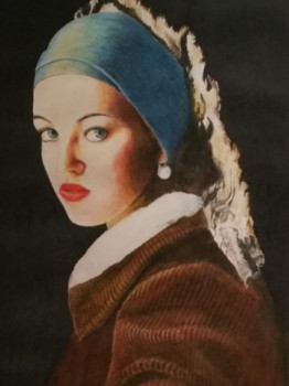 Named contemporary work « La dame à la perle », Made by JACQUES TAFFOREAU