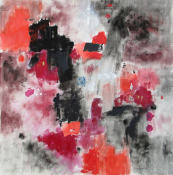 Named contemporary work « Rouge et noir », Made by J. CAUMES