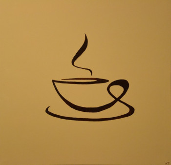 Named contemporary work « Coffee time », Made by LAURENT S