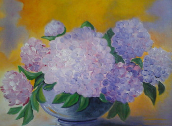 Named contemporary work « HORTENSIAS », Made by MIREILLE MAURY