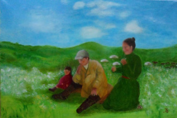 Named contemporary work « Famille Mongole », Made by CBC