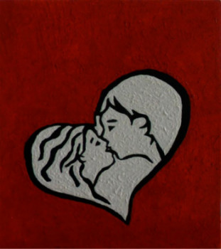 Named contemporary work « Offrir pour la St Valentin N° 8 », Made by ANGELINO CAMPIGOTTO