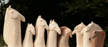 Named contemporary work « SCULPTURES CHEVAUX BRUT », Made by SANDOR SHOMI