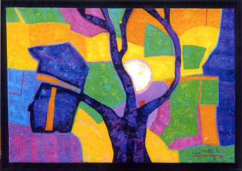 Named contemporary work « l'arbre euclairté », Made by FRANCE WAGNER