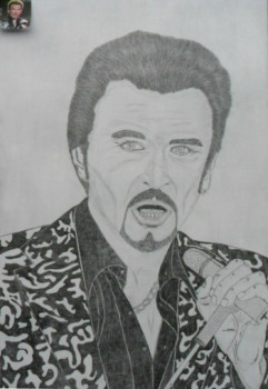 Named contemporary work « Johnny Hallyday N° 75 », Made by ANGELINO CAMPIGOTTO
