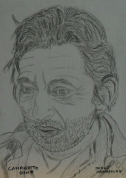 Named contemporary work « Serge Gainsbourg », Made by ANGELINO CAMPIGOTTO