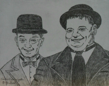 Named contemporary work « Laurel & Hardy », Made by ANGELINO CAMPIGOTTO