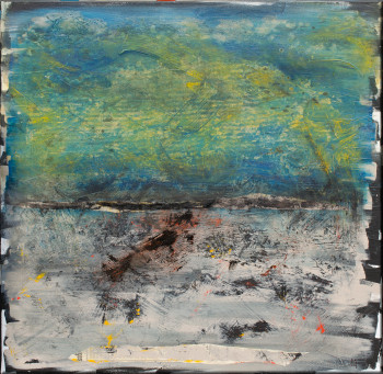 Named contemporary work « Bleu jaune gris », Made by MURIEL MELIN