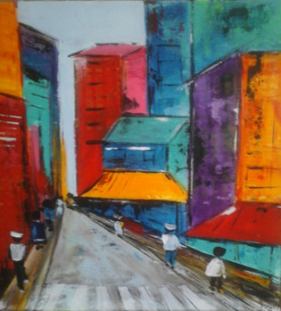 Named contemporary work « URBANISME COLORE 3 », Made by MIREILLE MAURY