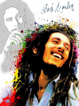 Named contemporary work « Bob Marley », Made by PASCAL LENOBLE