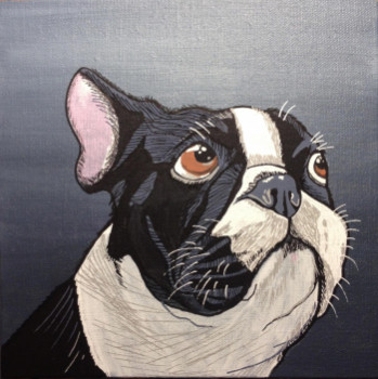 Named contemporary work « Tête de bouledogue.  », Made by JAROD