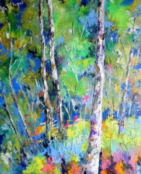 Named contemporary work « Forêt Bleue », Made by DI BLIQUI