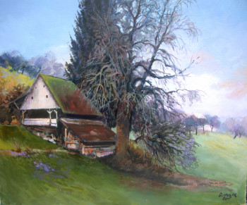 Named contemporary work « Ferme à Fischerbach Kinzigtal », Made by ROBERT SCHOULER