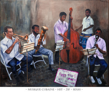 Named contemporary work « MUSIQUE CUBAINE », Made by FRANçOISE LEDAMOISEL