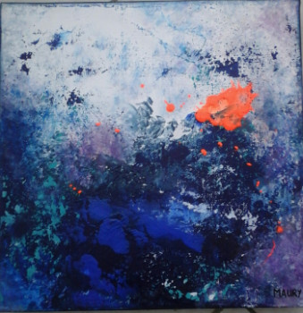 Named contemporary work « NEBULEUSE BLEUE 6 », Made by MIREILLE MAURY