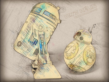 Named contemporary work « R2d2 and Bb8 », Made by VINZDREAM2006