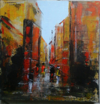 Named contemporary work « URBAIN ORANGE », Made by MIREILLE MAURY