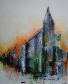 Named contemporary work « COEUR DE VILLAGE », Made by MIREILLE MAURY