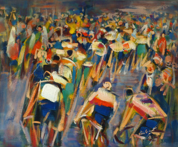 Named contemporary work « Le Tour de France sur les quais à Paimpol - 1996 », Made by ALAIN LE NOST