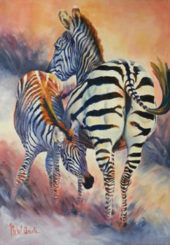 Named contemporary work « Les Zèbres - the zebras », Made by MICHEL AMIACHE