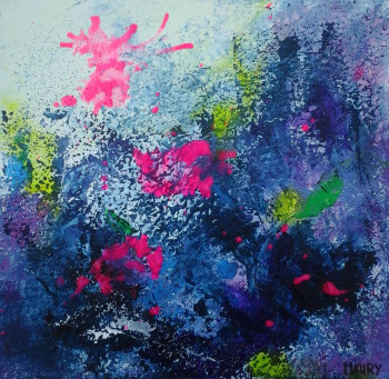 Named contemporary work « FRAICHEUR BLEUE 2 », Made by MIREILLE MAURY