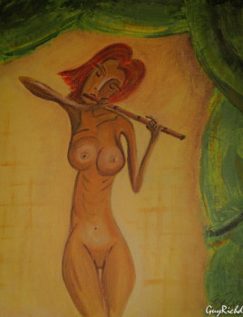 Named contemporary work « La Flutiste Nue », Made by GUYRICHD