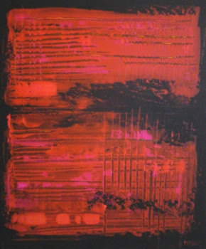 Named contemporary work « FRAGMENT DE ROUGE », Made by MIREILLE MAURY