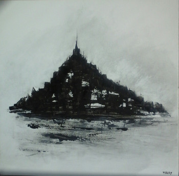 Named contemporary work « MONT SAINT MICHEL », Made by MIREILLE MAURY