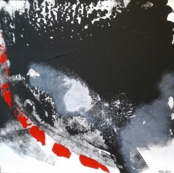 Named contemporary work « EMPREINTE ROUGE 3 », Made by MIREILLE MAURY