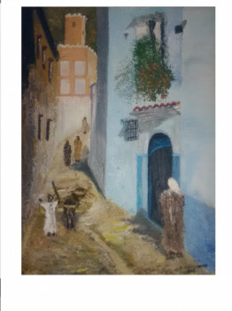 Named contemporary work « Ruelle de Chefchaouen - Maroc - », Made by GUY  ROMEDENNE