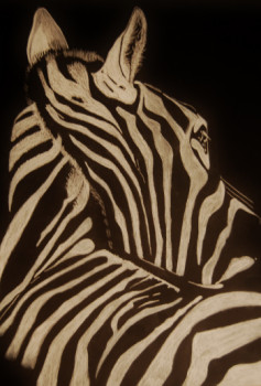 Named contemporary work « Zebre  », Made by MARGO EMMANUELLE