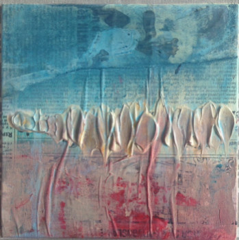 Named contemporary work « bleu rouge », Made by MURIEL MELIN