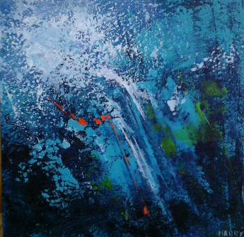 Named contemporary work « FRAICHEUR BLEUE 10 », Made by MIREILLE MAURY