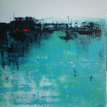 Named contemporary work « TURQUOISE 1 2 », Made by MIREILLE MAURY